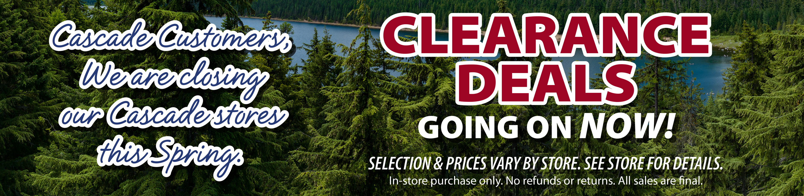 Shop Cascade Farm and Outdoor Homepage Banner