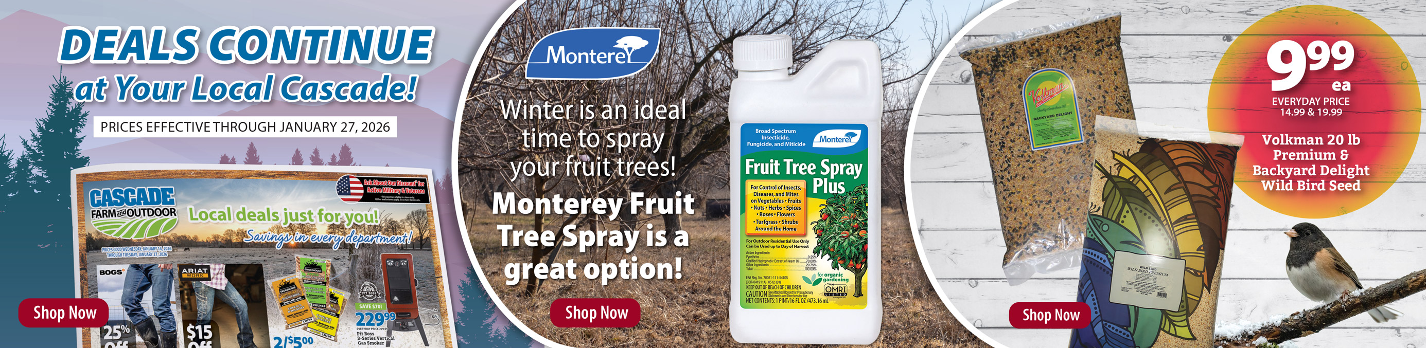 Shop Cascade Farm and Outdoor Homepage Banner