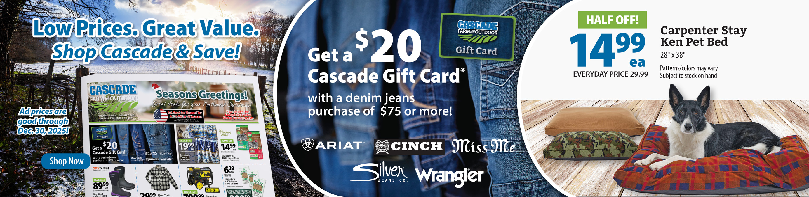 Shop Cascade Farm and Outdoor Homepage Banner