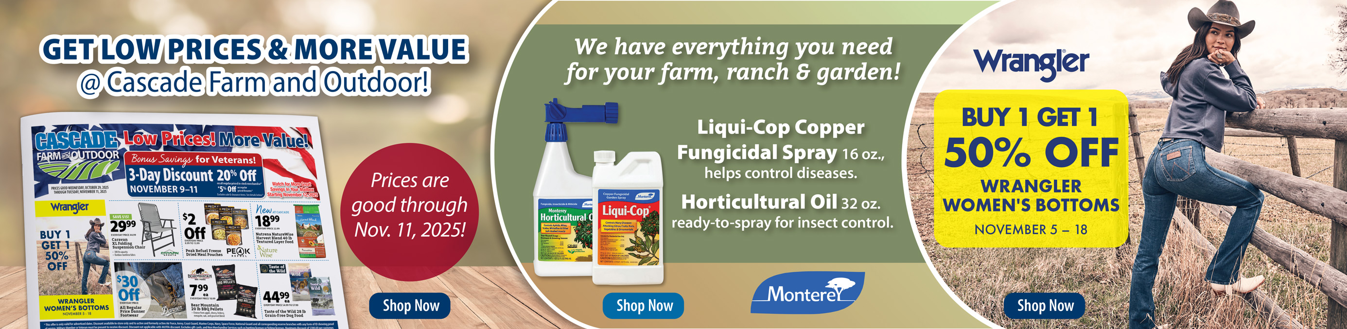 Shop Cascade Farm and Outdoor Homepage Banner