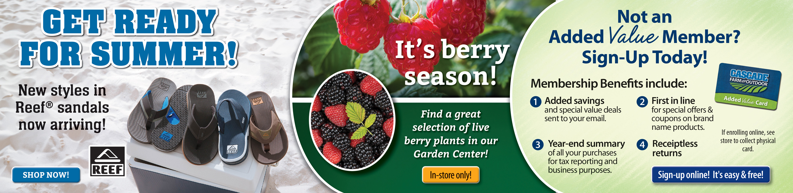 Shop Cascade Farm and Outdoor Homepage Banner