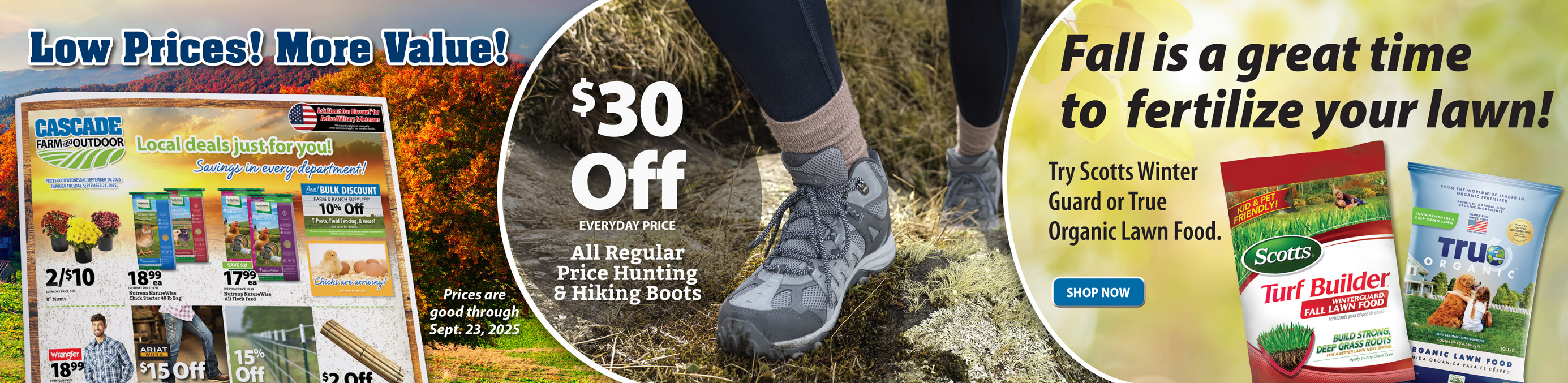 Shop Cascade Farm and Outdoor Homepage Banner
