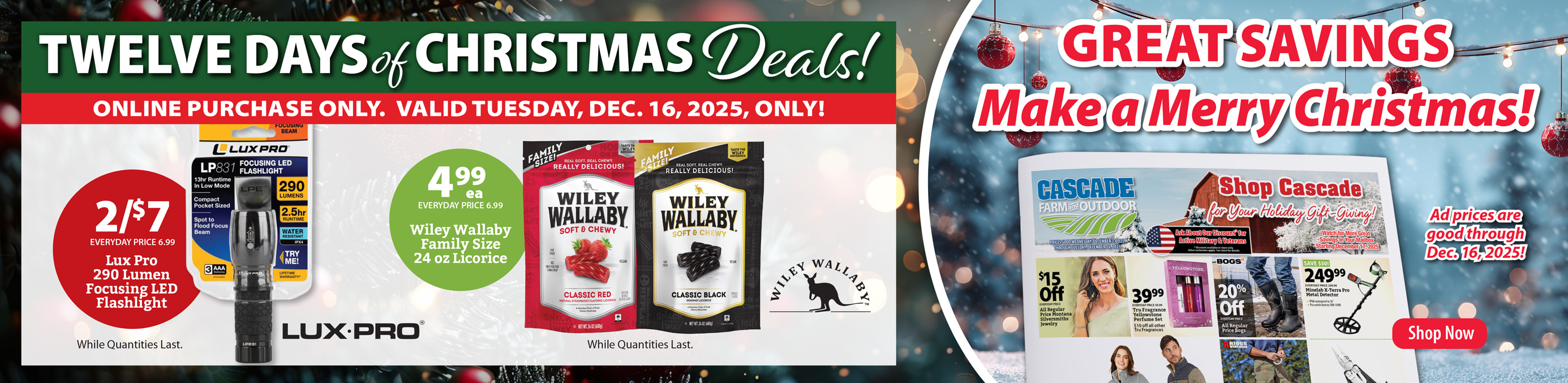 Shop Cascade Farm and Outdoor Homepage Banner