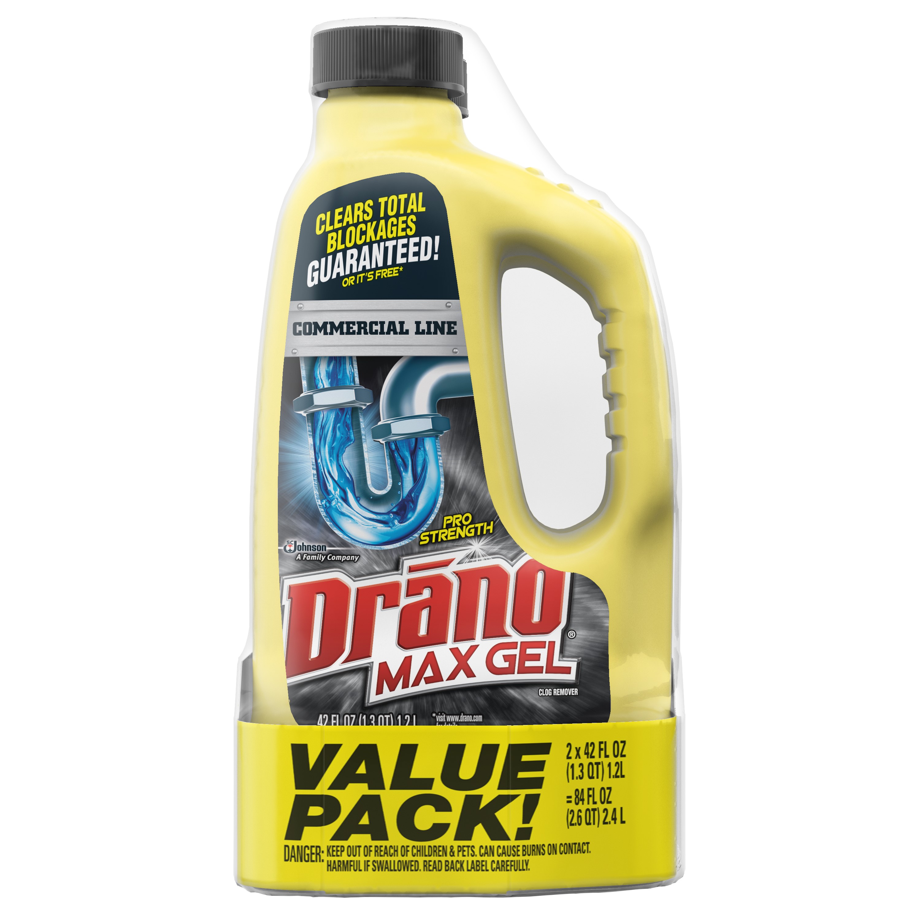 Drano Max Gel Clog Remover, Drain Clog Remover, Commercial Line, 42 oz (2  Pack)