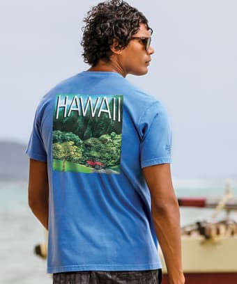 Jeep Majestic Koolau - Blue Hawaii Dyed Short Sleeve Crewneck T-Shirt