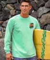 Sunset Scenic - Key Lime Dyed Long Sleeve Crewneck T-Shirt