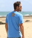 B. Kliban Boogie Hula Cat - Blue Hawaii Dyed Short Sleeve Crewneck T-Shirt