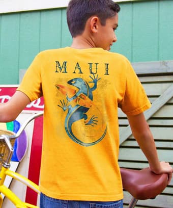 Gecko Watercolor - Pineapple Dyed Short Sleeve Crewneck T-Shirt
