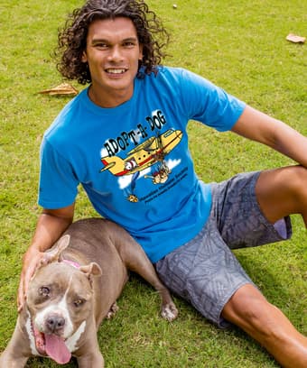 Hawaiian Humane Society Sky Dive - Blue Hawaii Dyed Short Sleeve Crewneck T-Shirt
