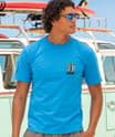 Duke Kahanamoku Duke Statue - Blue Hawaii Dyed Short Sleeve Crewneck T-Shirt