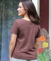 Tribal Pottery - Chocolate Dyed Short Sleeve Scoop Neck T-Shirt