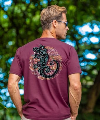 Southwestern Gecko - Wine Dyed Short Sleeve Crewneck T-Shirt