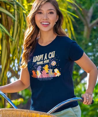 Hawaiian Humane Society Kitty Karaoke - Navy Short Sleeve Crewneck T-Shirt