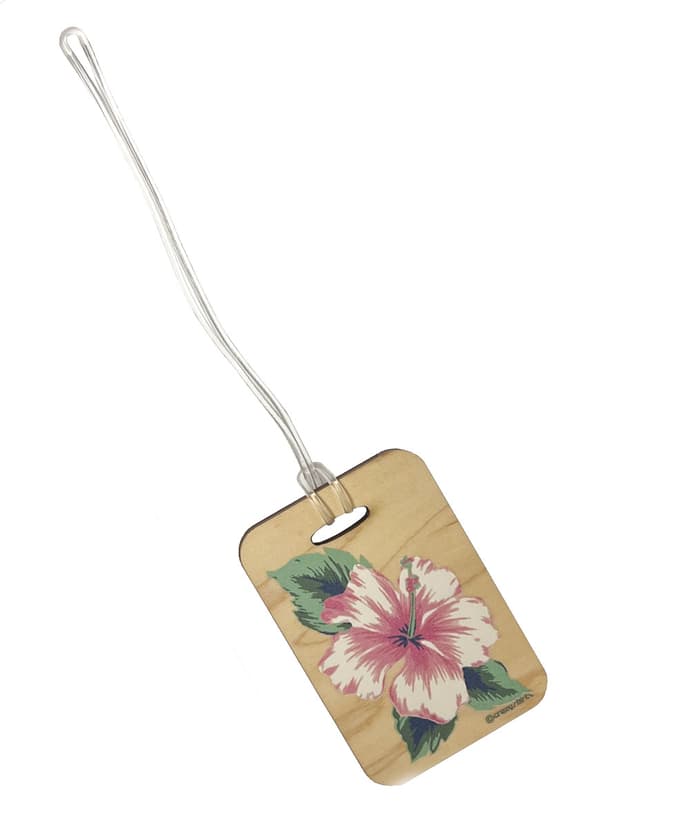 Tribal Hibiscus Lei - Wooden Bag Tag