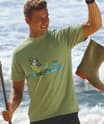 B. Kliban Fly Fishing Cat - Hemp Dyed Short Sleeve Crewneck T-Shirt