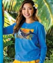 Swirly Humpback - Blue Hawaii Dyed Long Sleeve Crewneck T-Shirt