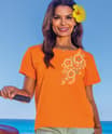 Henna Cascade - Apricot Dyed Short Sleeve Scoop Neck T-Shirt