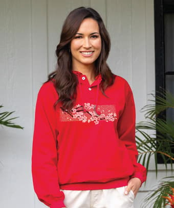 Cherry Blossom Branch - Cherry Dyed Long Sleeve Lightweight Pullover