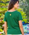 Puakenikeni Quilt - Wintergreen Dyed Short Sleeve Scoop Neck T-Shirt