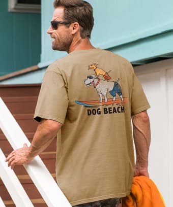 Dog Beach - Kona Coffee Dyed Short Sleeve Crewneck T-Shirt