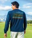 Hanalei Pier - Navy Long Sleeve Crewneck T-Shirt