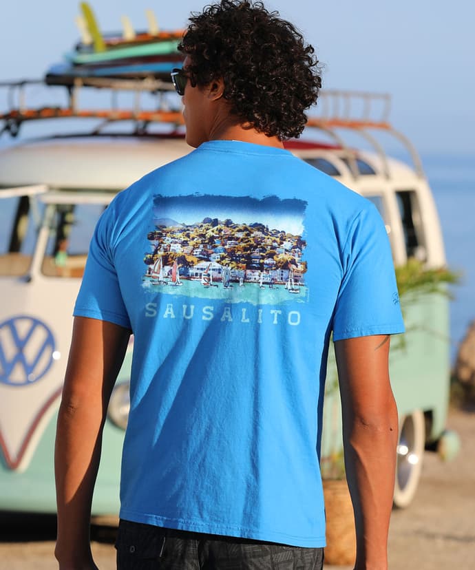 Sailing Sausalito - Blue Hawaii Dyed Short Sleeve Crewneck T-Shirt