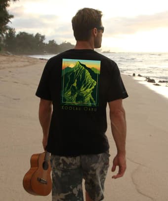 Koolau Sunset - Black Short Sleeve Crewneck T-Shirt