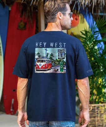 Volkswagen Van Mile 0 - Navy Short Sleeve Crewneck T-Shirt
