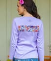 Tropical Purple Band - Lavender Dyed Long Sleeve Crewneck T-Shirt