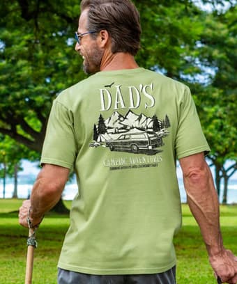 Dads Camping Adventures - Hemp Dyed Short Sleeve Crewneck T-Shirt