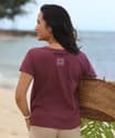 Tropical Reef Honu Quilt - Fig Dyed Short Sleeve Scoop Neck T-Shirt
