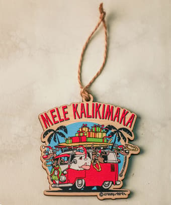 Volkswagen Surf Bus Santa - Maplewood Ornament