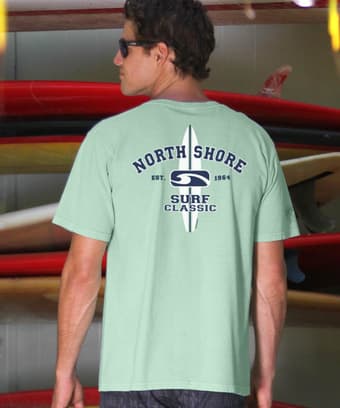 North Shore Surf Classic - Key Lime Dyed Short Sleeve Crewneck T-Shirt