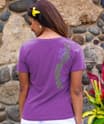 Punalei Vertical - Violet Short Sleeve Pima V-Neck T-Shirt
