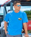 Santa Woody Surf - Blue Hawaii Dyed Short Sleeve Crewneck T-Shirt