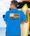 Santa Woody Surf - Blue Hawaii Dyed Short Sleeve Crewneck T-Shirt