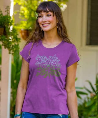 Sri Lanka Beauty - Violet Short Sleeve Pima T-Shirt