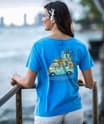 Volkswagen Hawaiian Humane Society Dog Day - Blue Hawaii Dyed Short Sleeve Scoop Neck T-Shirt