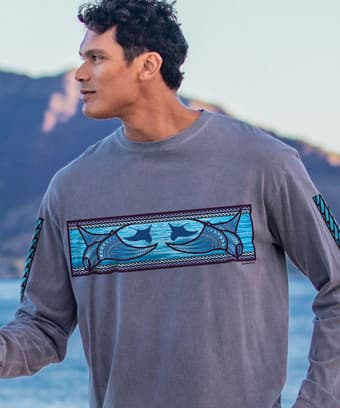 Manta Band - Crater Dyed® Long Sleeve Crewneck T-Shirt