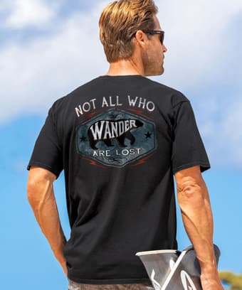 Wander - Black Short Sleeve Crewneck T-Shirt