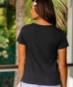 Ashley Cherish - Jet Black Short Sleeve Pima V-Neck T-Shirt