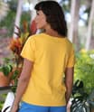 Single Flower Band - Pineapple Dyed Short Sleeve Scoop Neck T-Shirt