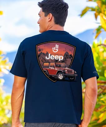 Jeep Wave Scenic - Navy Short Sleeve Crewneck T-Shirt