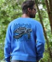 Tribal Sea Turtle - Blue Hawaii Dyed Long Sleeve Sweatshirt