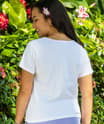 Tiare Quilt - White Short Sleeve Scoop Neck T-Shirt