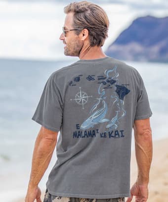 E Malama Whales - Crater Dyed® Short Sleeve Crewneck T-Shirt