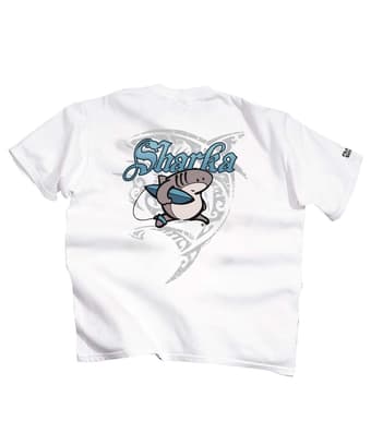 Sharka™ Tribal - White Short Sleeve Crewneck T-Shirt
