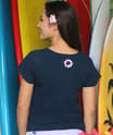 Brilliant Flower - Navy Short Sleeve Scoop Neck T-Shirt
