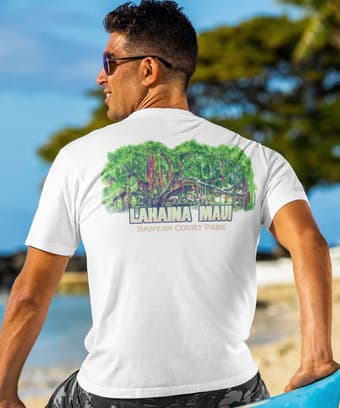 Lahaina Banyan - White Short Sleeve Crewneck T-Shirt