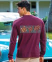Tribal Icon Band - Fig Dyed Long Sleeve Crewneck T-Shirt